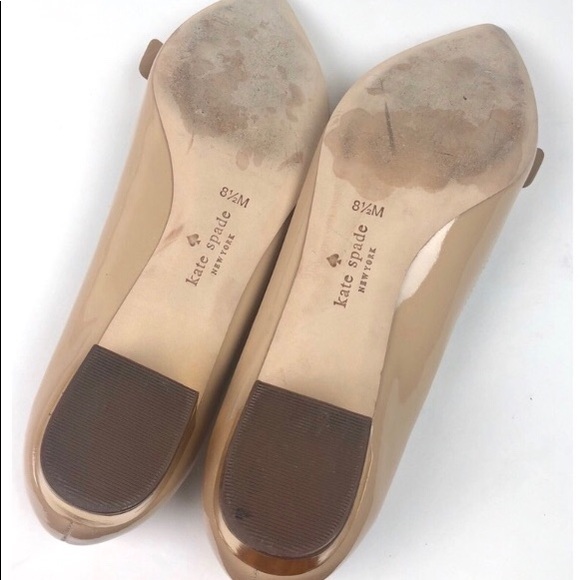 Kate Spade Nude Patent Leather Bow Heels - Picture 7 of 8